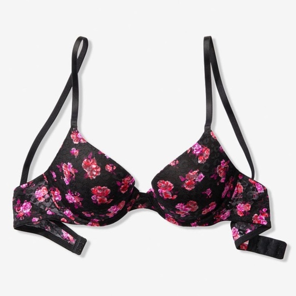 Pink Lace Floral Wear Everywhere Push up Bra Victoria Secret - Picture 1 of 5